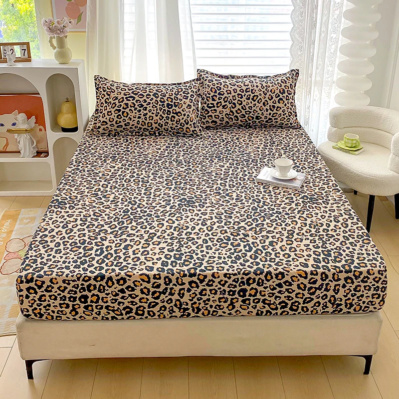 Sábanas de Cama Queen/King Size con Estampado de Leopardo para Cama Doble, Sábanas de Cama 150x200, Sábanas Individuales 180x200