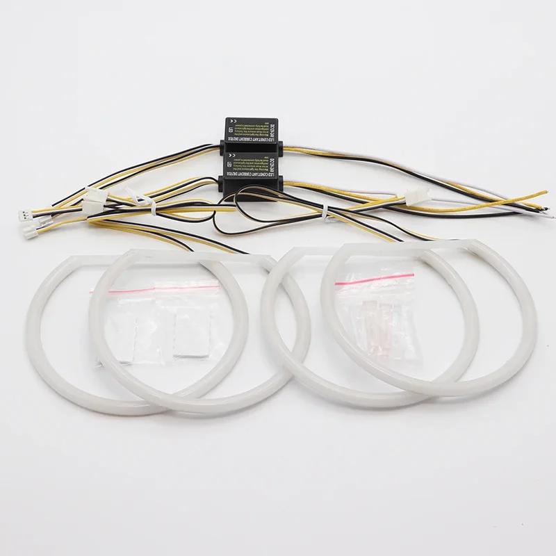 Para BMW 5 Series E39 525i 528i 530i 540i blanco amarillo doble y blanco algodón LED Angel Eyes Kit anillo luz de señal de giro DRL