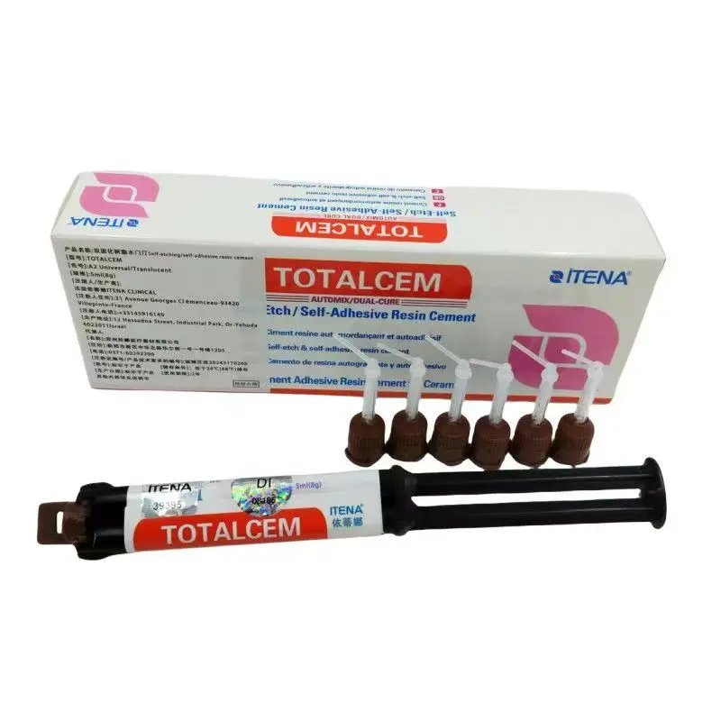 ITENA TOTALCEM Cemento de Resina de Doble Curado Autoadhesivo 8g - Adhesión Permanente para Coronas Dentales, Carillas e Incrustaciones
