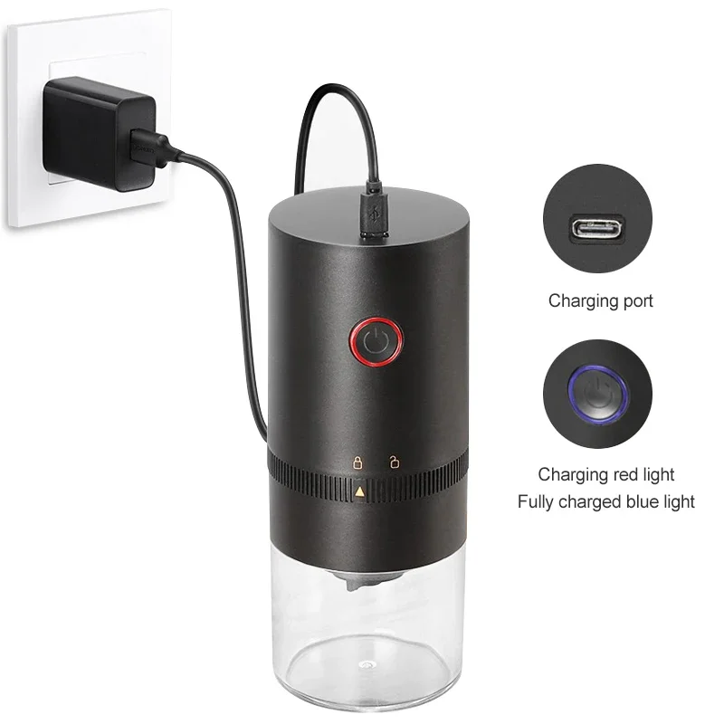 Molinillo de café tipo C con carga USB, molinillo profesional de cerámica con núcleo de molienda, molinillo de granos de café, nueva actualización, eléctrico portátil