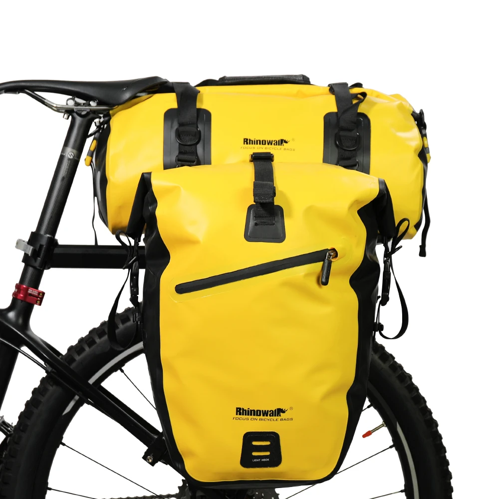 Rhinowalk-Bolsa para alforja de bicicleta de 20L, impermeable, para maletero de bicicleta de montaña, portaequipajes de viaje trasero, asiento de sillín portátil, accesorios para ciclismo