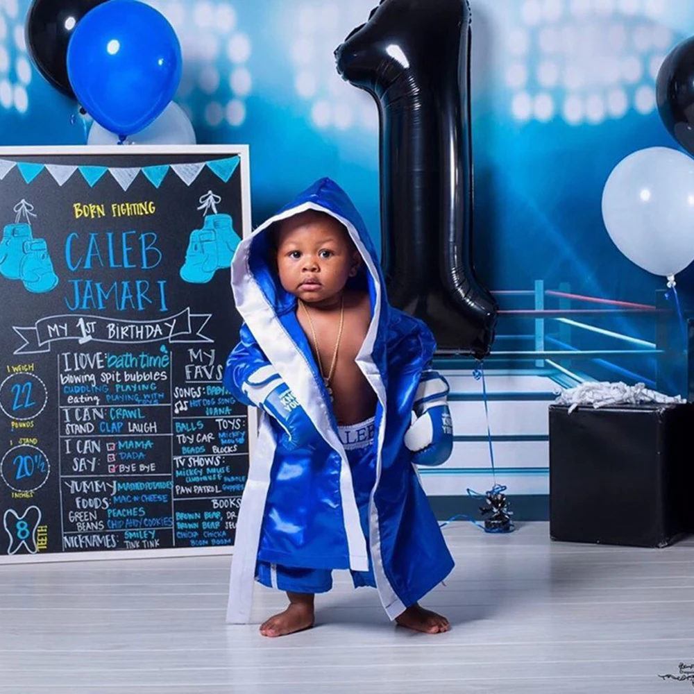 Accesorios de fotografía recién nacido, traje de fotografía de bebé con tema de boxeo, albornoz infantil, pantalones cortos, conjunto de guantes, disfraz de fotografía para recién nacido, accesorios de estudio