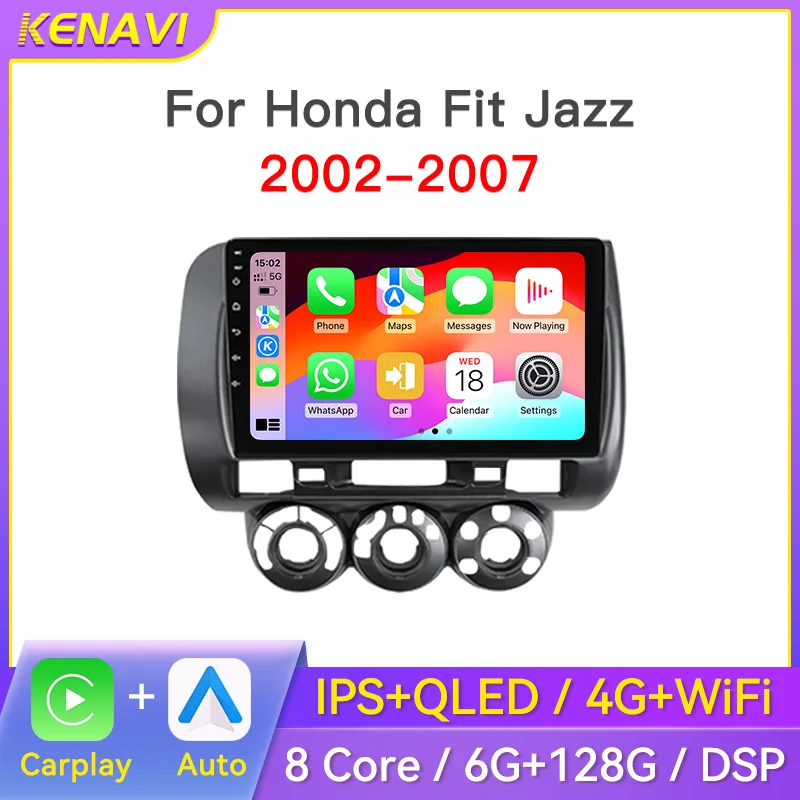 Radio estéreo de coche Android 2Din para Honda Fit Jazz City 2001-2008 reproductor Multimedia navegación GPS Carplay Auto sin DVD con pantalla