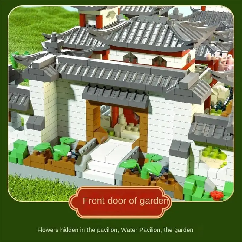 Suzhou Garden rompecabezas micro ensamblaje de partículas tipo bloque de construcción estilo étnico juguete de bloques de construcción