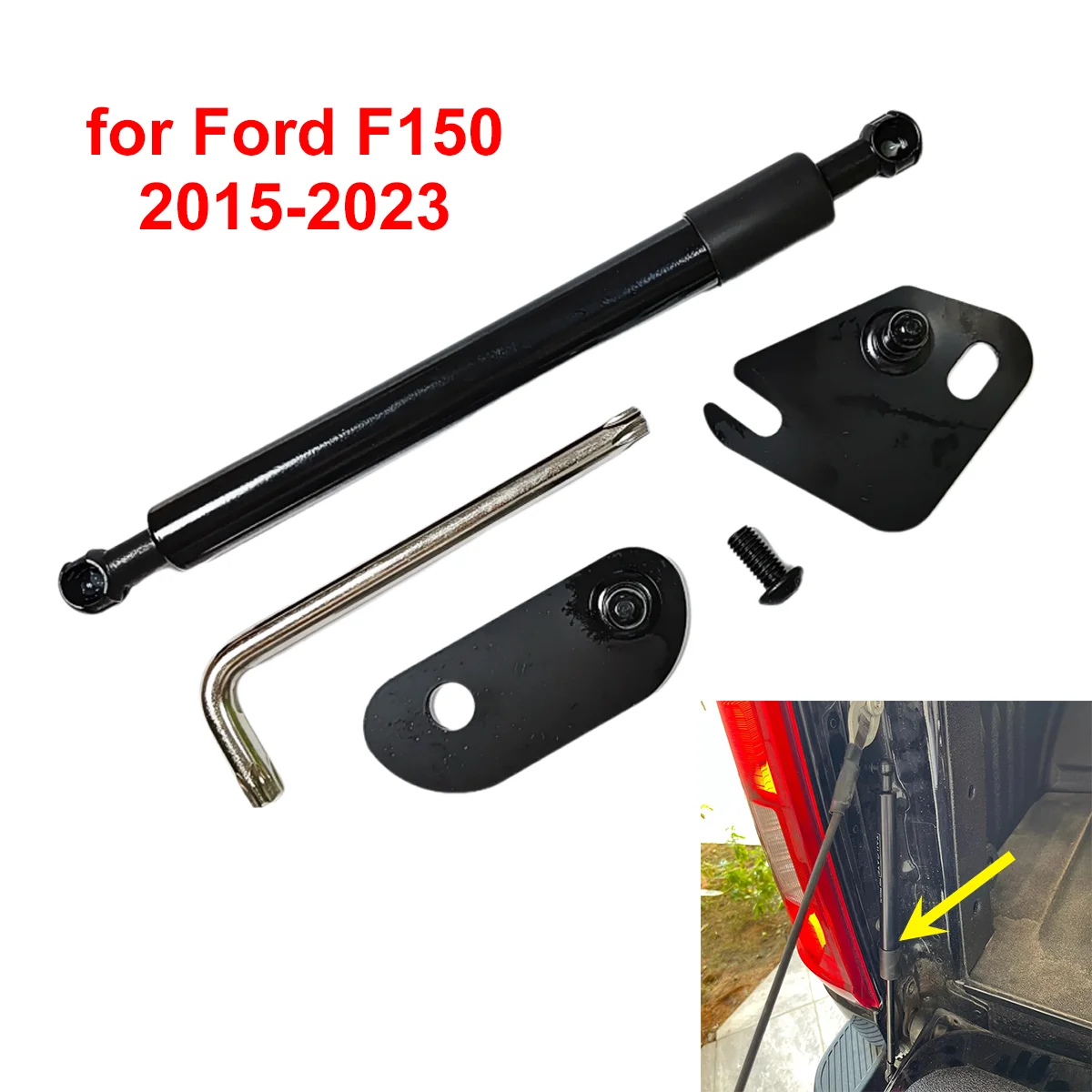 Amortiguador de asistencia para puerta trasera de coche, varilla hidráulica de desaceleración fácil de hasta para Ford F150 2015-2023 F250 F350 Super Duty 2017-2023