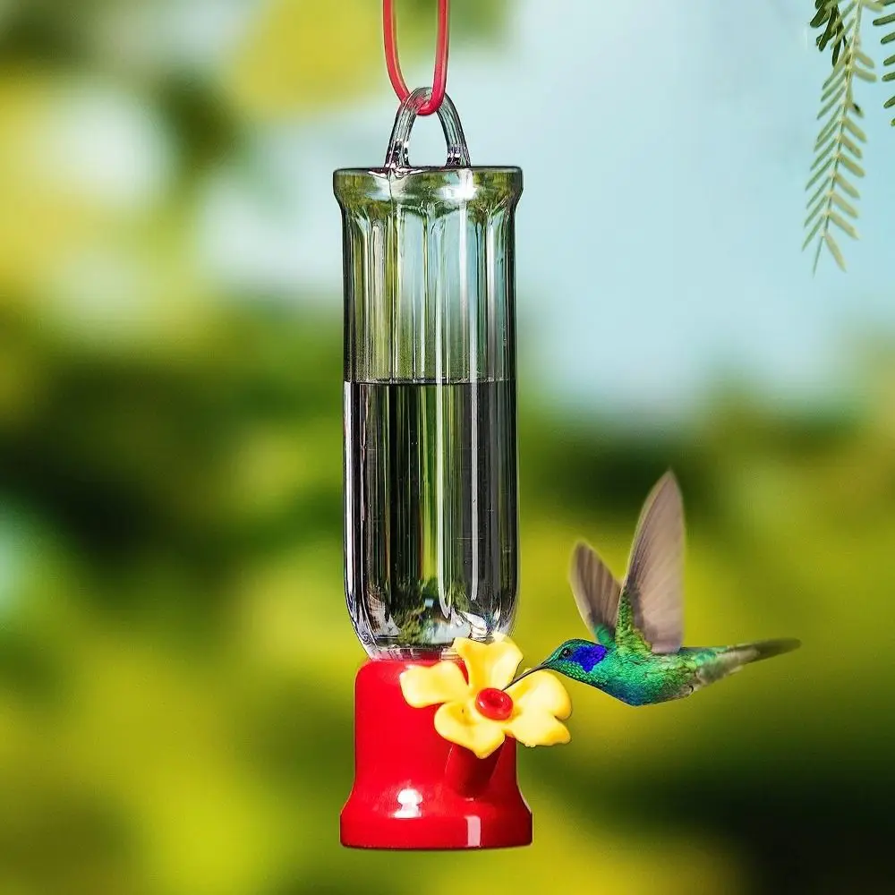 Comederos de colibrí de plástico transparente, alimentadores de pájaros colgantes extraíbles con cables colgantes, suministros de jardín al aire libre