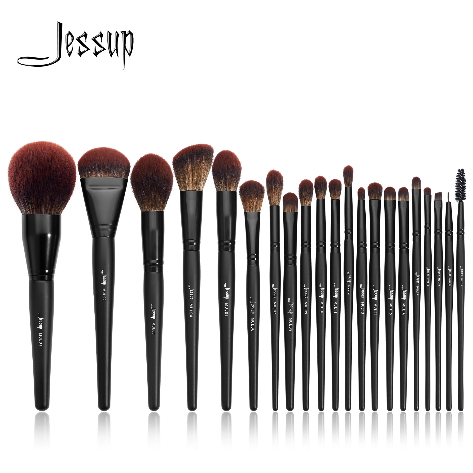 Jessup-Juego de brochas de maquillaje, 13/16/21 piezas, primera calidad, sintético, grande, polvo, base, corrector, sombra de ojos, delineador, madera, T271