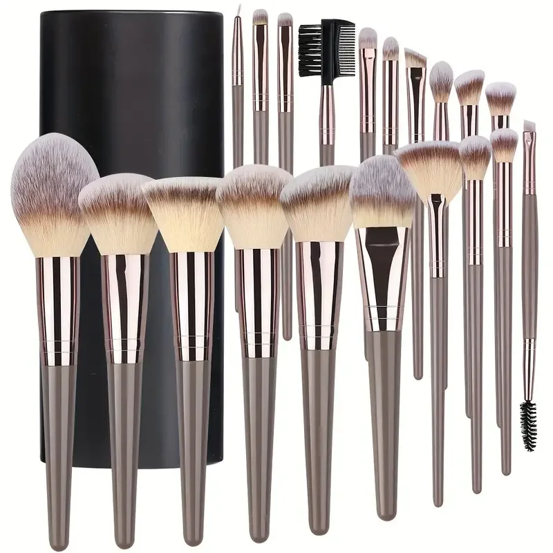 Juego de brochas de maquillaje de 3-20 piezas, base, sombra de ojos, colorete, resaltador, corrector suave y esponjoso, brocha de mezcla Kabuki, herramienta de belleza femenina