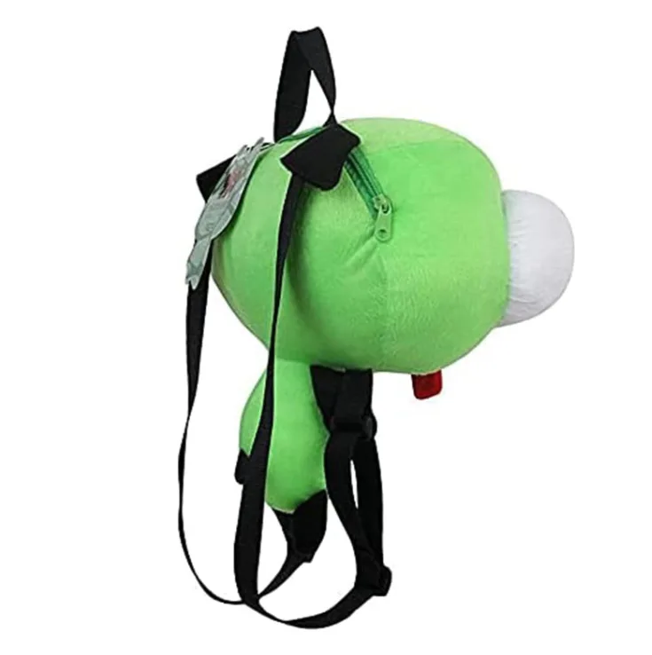 Nuevo Alien Invader Zim 3D ojos Robot Gir mochila lindo peluche verde Kawaii muñeco de peluche mochila para regalos de navidad de niña