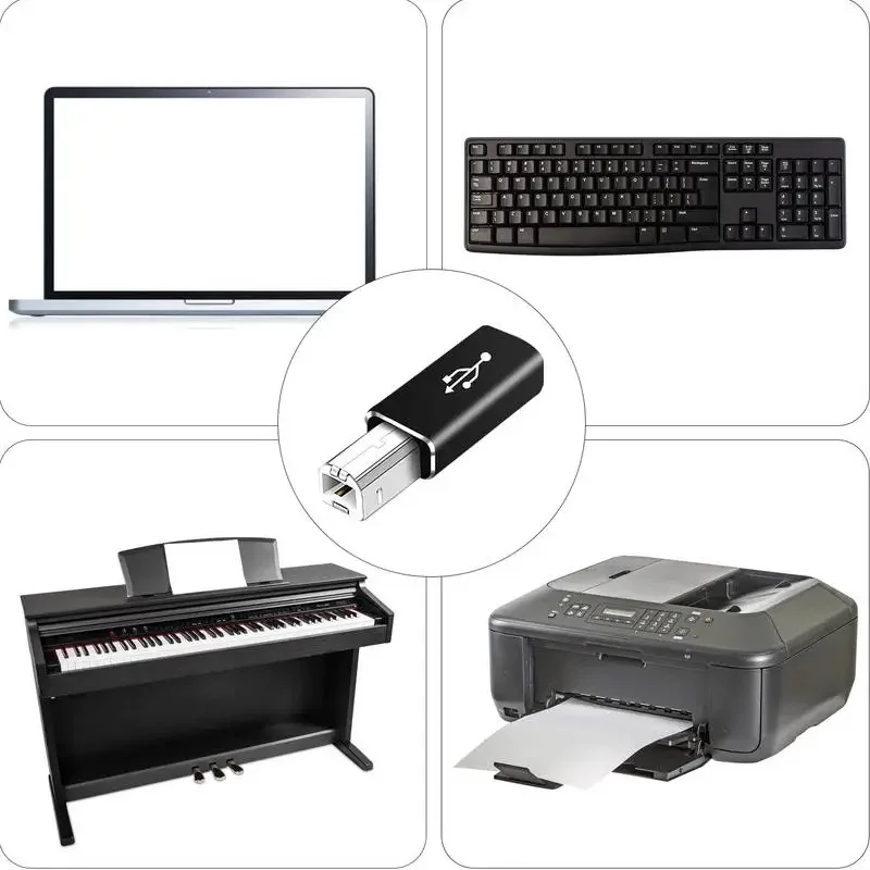 Adaptador de impresora USB 2,0 USB tipo C a tipo B macho para impresora disco duro Base máquina de Fax escáner USB 2,0 tipo C adaptador de impresora