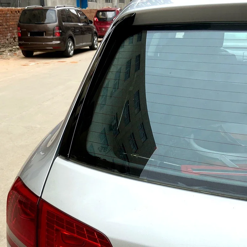 Alerón lateral para ventana trasera de coche, accesorio negro brillante, ABS, divisor, pegatina Canard, para Volkswagen VW Touareg, 2011-2017