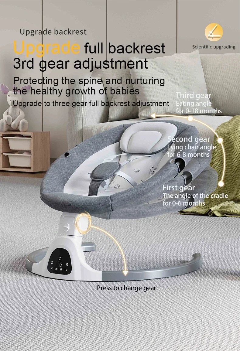 Mecedora eléctrica multiusos para dormir de bebé, columpio automático, mecedora infantil, cuna cómoda, cochecito de juguete para bebé de 0 a 3 años