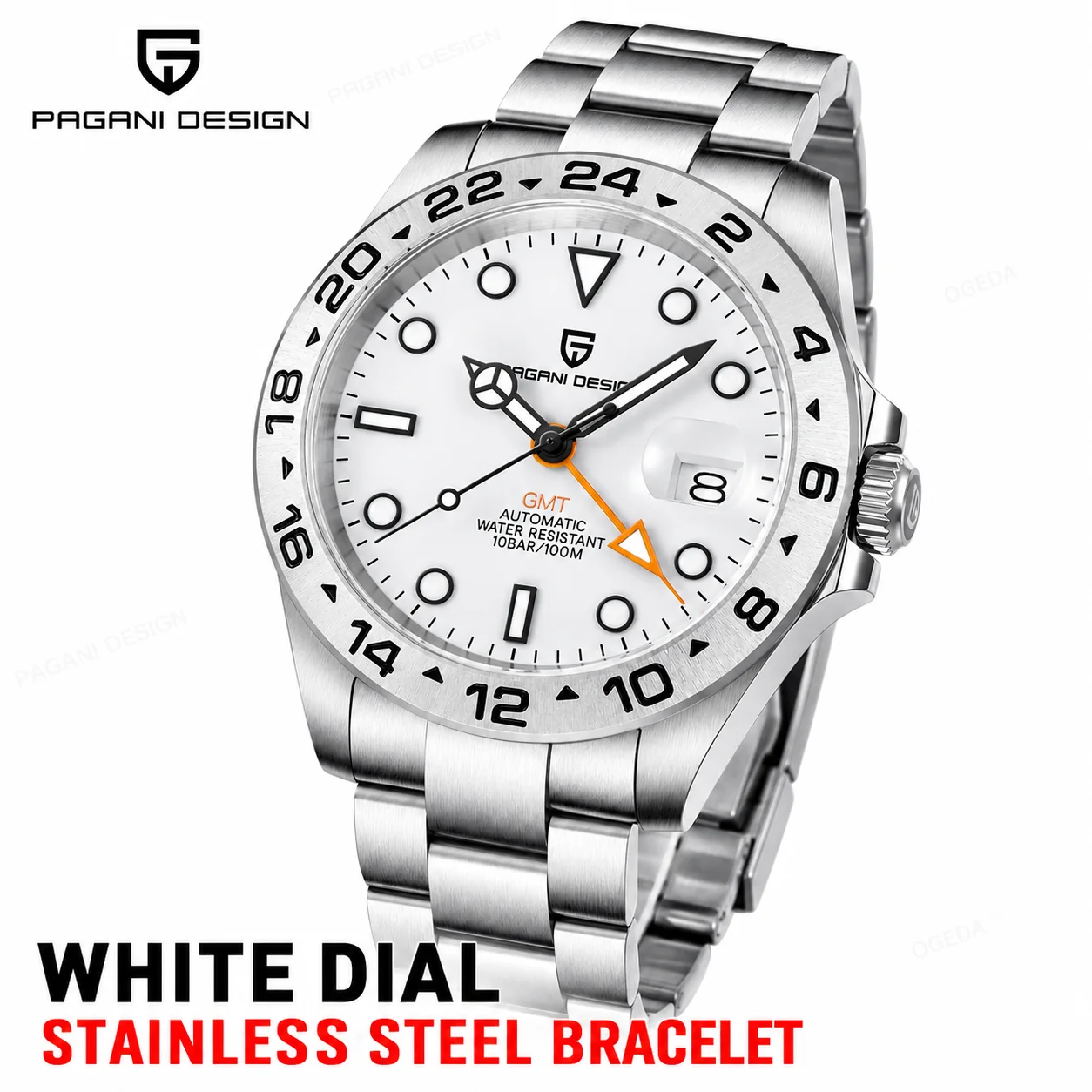 Reloj PAGANI Design 2026, Nuevo Reloj Mecánico Automático para Hombre, Reloj GMT de 42 mm, Reloj de Acero Inoxidable con Zafiro, Resistente al Agua, Reloj Hombre