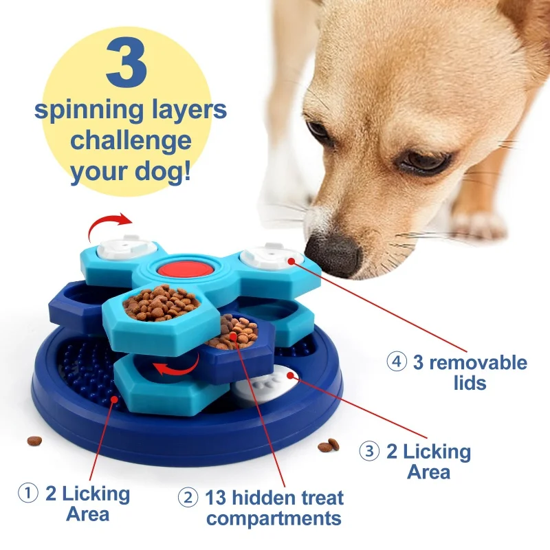 Rompecabezas para perros, juguetes para entrenamiento de perros, rompecabezas interactivo para aburrimiento, juguetes de alimentación, bandeja de comida lenta, suministros de alimentación para mascotas