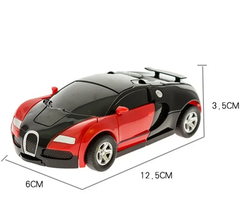 Mini coche de juguete 2 en 1, coche de juguete transformable con un solo botón, modelo de coche robot transformable automático, coche de juguete de metal, regalo para niños, juguete para niños.