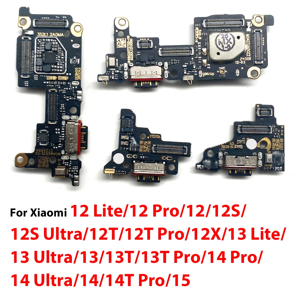 Para Xiaomi Mi 12 Lite 12S 12T 12X 13 Ultra 13T 14 Pro 14T 15 15T Conector de Carga USB, Placa de Carga, Cable Flexible