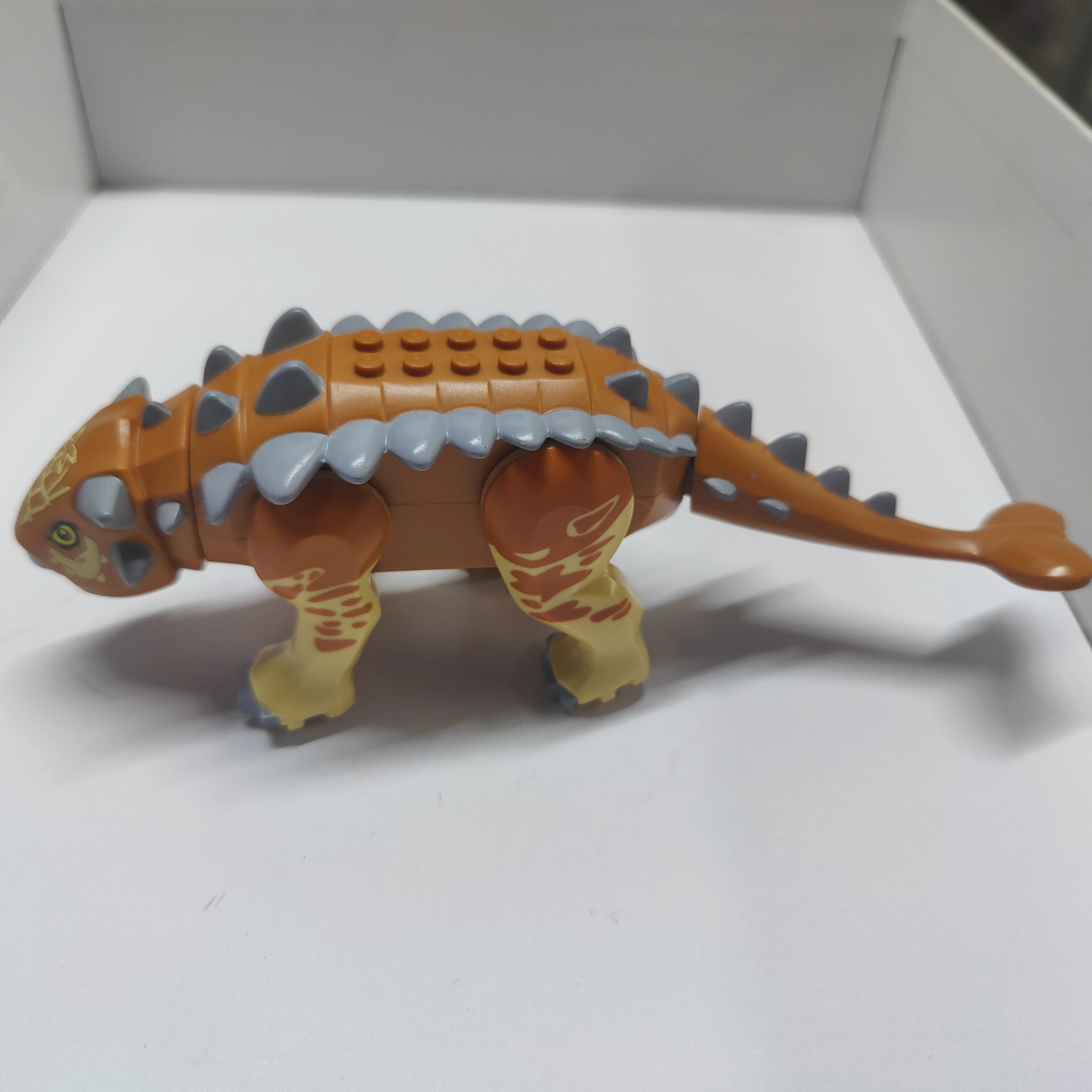 Figura de Acción de Anquilosaurio Marrón (También Conocido como Lagarto Duro) de la Serie Jurásica, Modelo MOC DIY, Juguete para Niños, Regalo