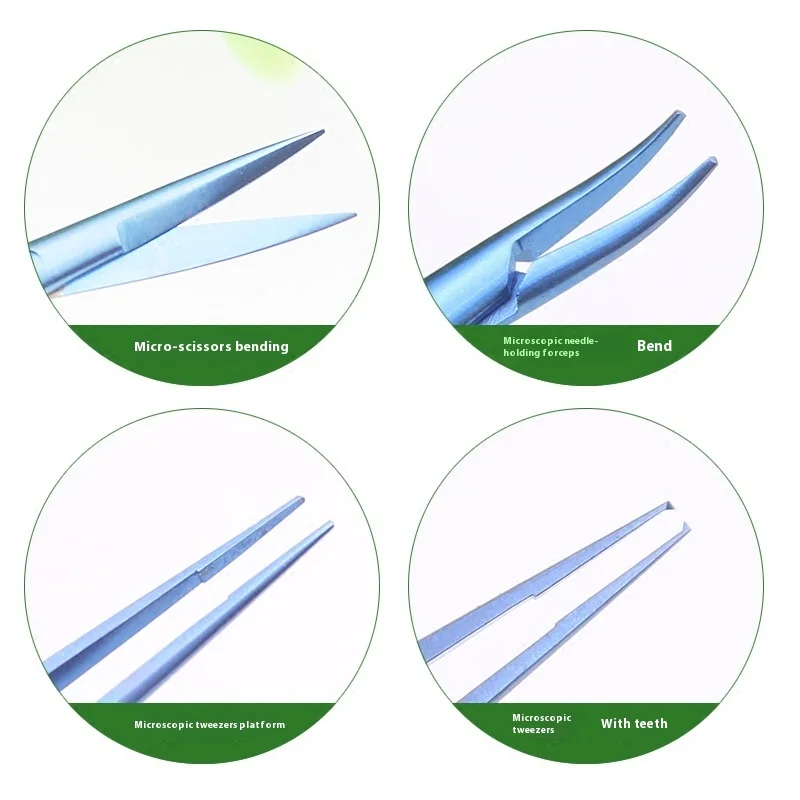 Instrumentos Juego de Cataract Phaco Set Pinzas Porta agujas 4 unids/set Instrumentos microquirúrgicos oftálmicos