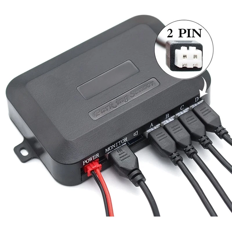 Kit de sensores de estacionamiento para coche, pantalla LCD Parktronic, sistema de Monitor de Radar de respaldo inverso, 4 sensores, 22mm, 12V, Sensor de estacionamiento de 7 colores
