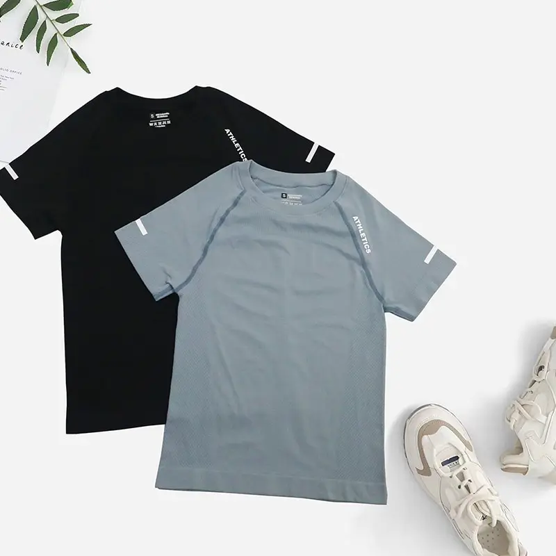 Camisetas de yoga sin costuras para mujer, camisetas de 2 piezas de entrenamiento deportivo con letras de yoga