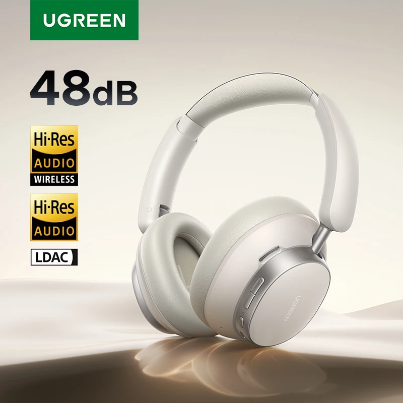 UGREEN Studio Pro auriculares híbridos con cancelación activa de ruido 48dB ANC APP sonido LDAC de alta resolución auriculares Bluetooth