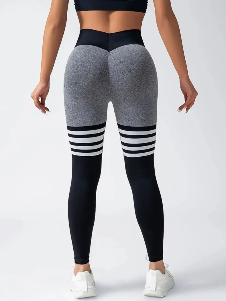 Pantalones de Yoga con línea en V para gimnasio para mujer, mallas deportivas para levantamiento de glúteos, entrenamiento atlético, mallas deportivas para exteriores