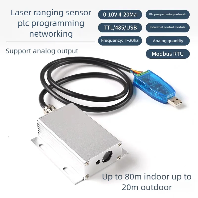 Módulo industrial de sensor de alcance láser TTL/485/RTU de alta precisión 4-20ma 0-10V Cantidad analógica