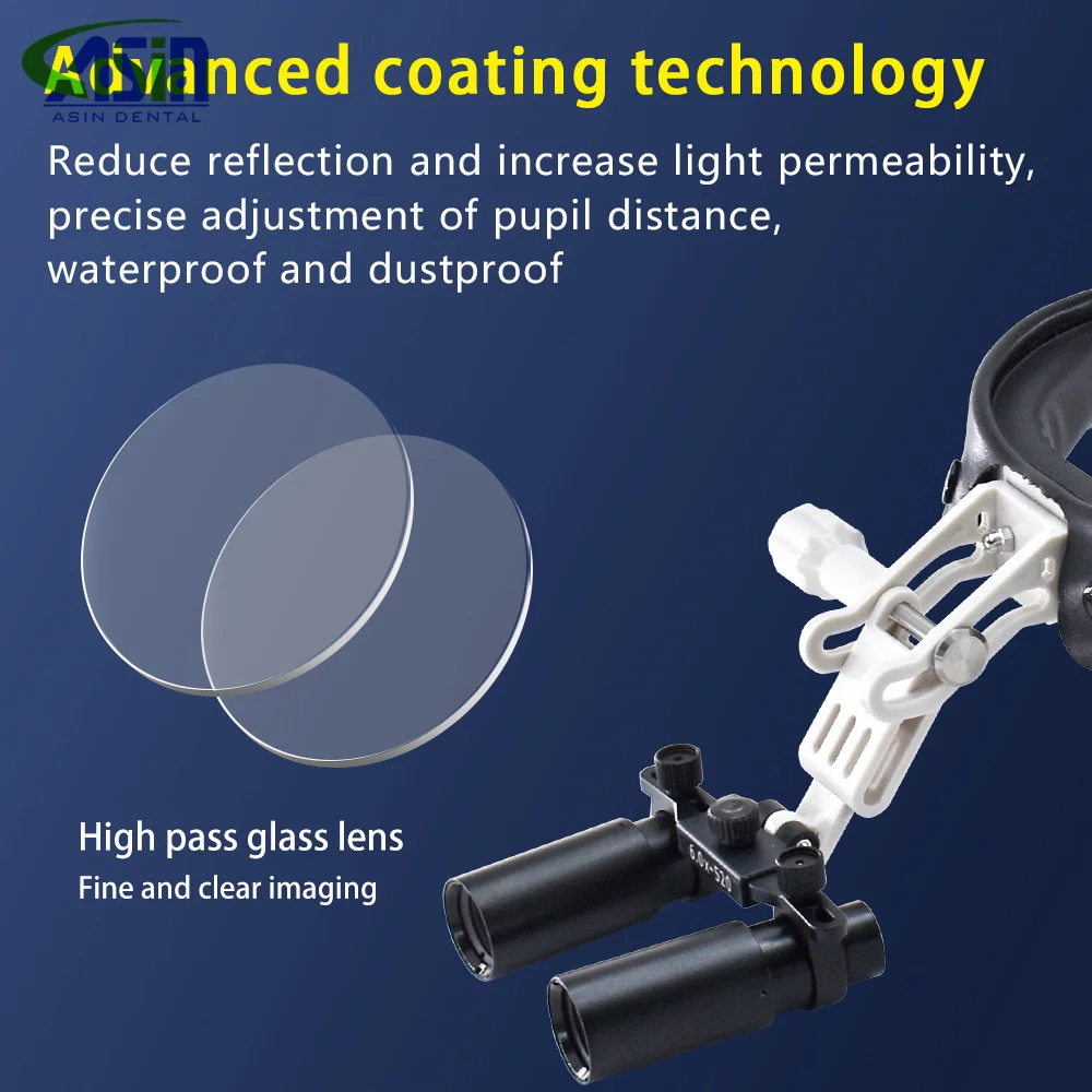 DEASIN-lupa Dental 5X/6X, lupas Kepler Binocular, diadema ajustable con faro LED, herramienta de faro quirúrgico para dentista, 5W