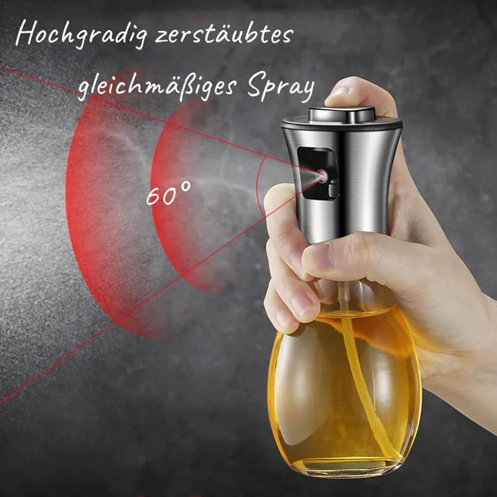 Olla pulverizadora de aceite, pulverizador de aceite para cocinar, botella pulverizadora, barbacoa, freidora de aire multifunción, olla de aceite para hornear de alta presión de vidrio