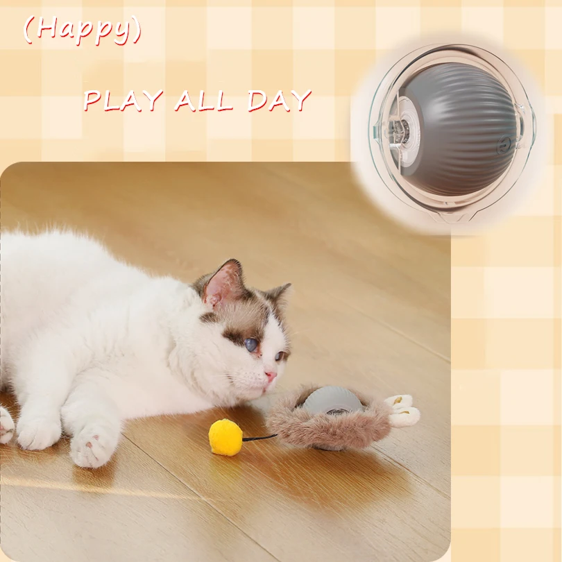 Juguetes interactivos para gatos, juego de cubierta de bola, bolsa rodante rápida, ocultar y buscar, juguete interactivo para gatos activado por movimiento para interiores