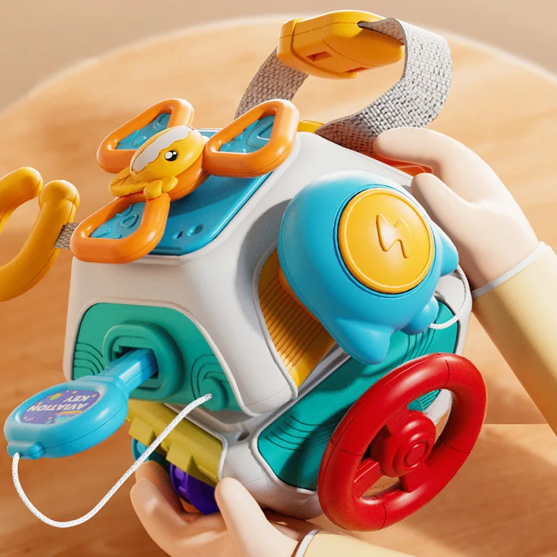 Juguetes sensoriales Montessori para bebé, cubo ocupado, juguete de viaje para actividades, juguetes educativos de aprendizaje para habilidades motoras finas, regalo para niños