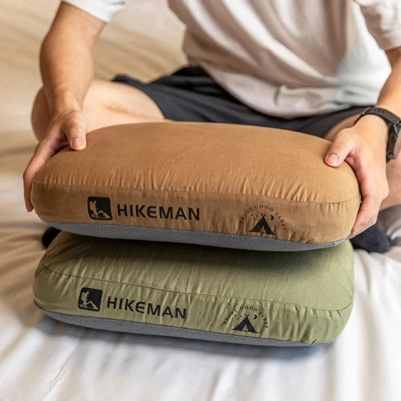 Almohada de espuma viscoelástica para acampar al aire libre, viajes y soporte para el cuello: almohada portátil para la siesta con espuma viscoelástica de rebote lento