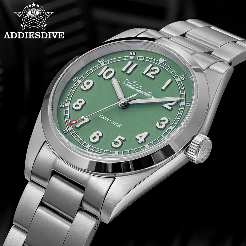 ADDIESDIVE 2026 Nuevo Reloj de Cuarzo de Lujo para Hombre, Resistente al Agua 100m, Cristal de Zafiro, Movimiento Japonés, BGW9 Lume Azul AD2521
