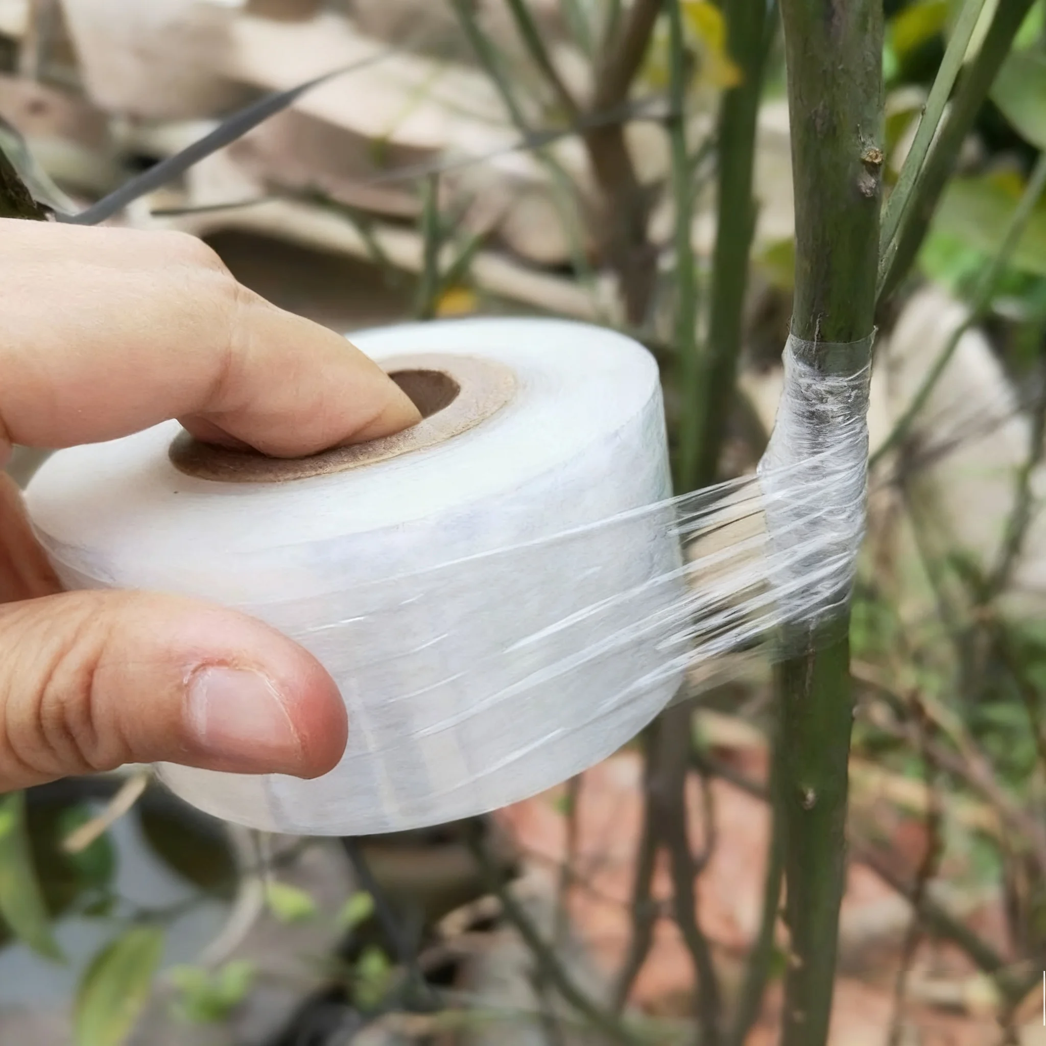 Cinta de injerto de PE de 200M, película autoadhesiva para árboles frutales, plantas de vivero, plántulas, vid, floristería, tomate, suministros de injerto elásticos