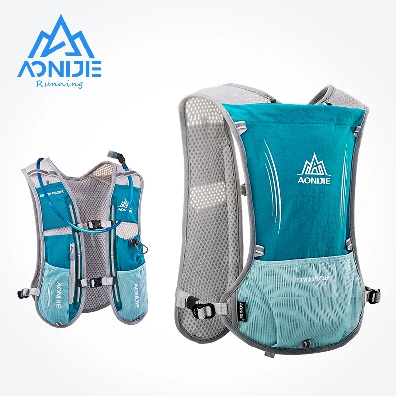 AONIJIE E913S 5L paquete de hidratación mochila bolsa chaleco para 2L vejiga de agua senderismo correr maratón carrera deportes botella de agua