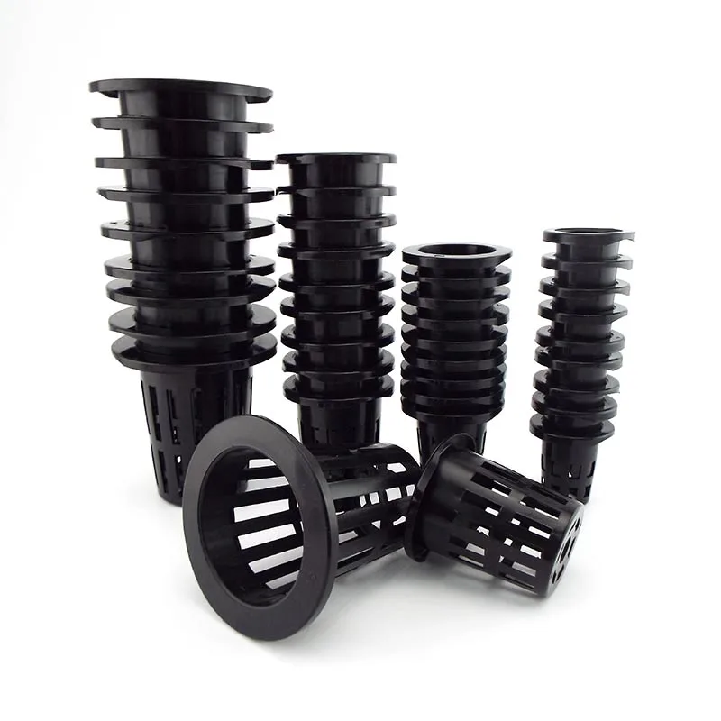 Maceta de malla hidropónica, cesta para plantar verduras, cultivo sin suelo, taza de raíz de planta de plástico, maceta para cultivar plantas de acuario, 10 Uds.