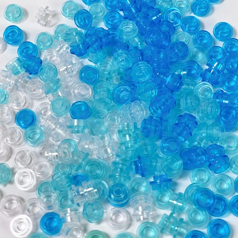 100 Piezas de Bloques de Construcción Transparentes de Seis Colores, Compatibles con MOC, Accesorios para Playa de Arena, DIY, Regalo de Cumpleaños para Niños