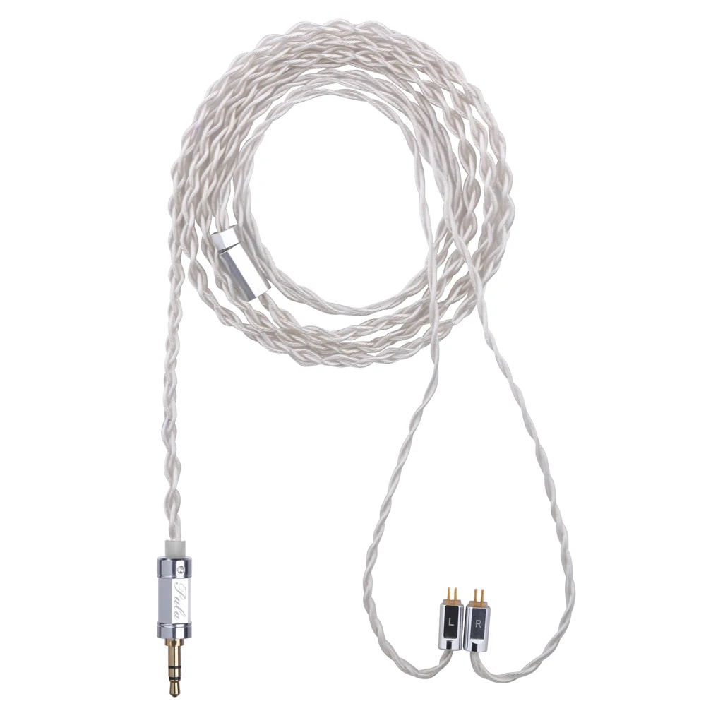 PULA-Cables de auriculares para Monitor de oído, 4 núcleos, cobre de alta pureza, chapado en plata, IEM HiFi, 2,5/3,5/4,4 MM, enchufe equilibrado MMCX de 2 pines