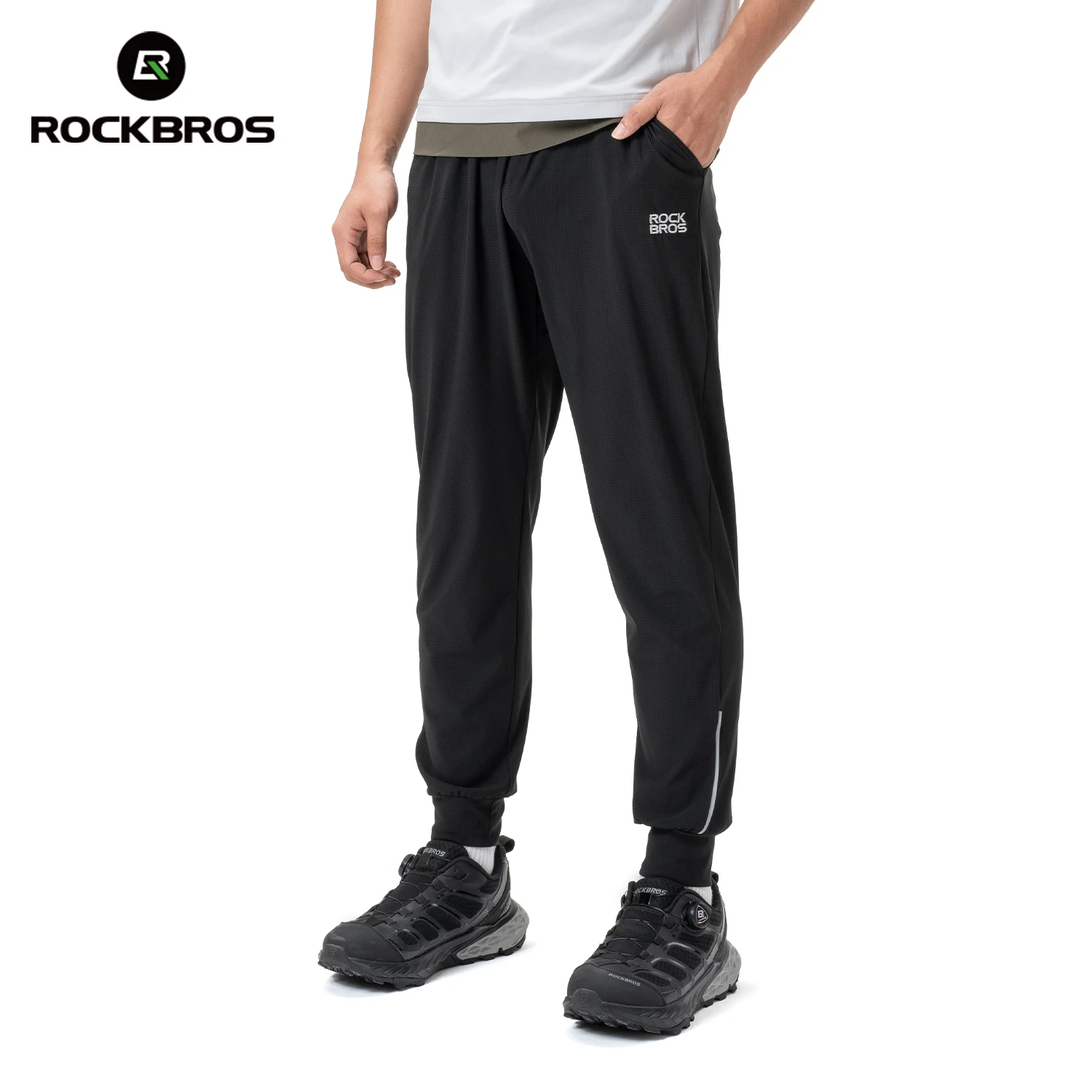 ROCKBROS-pantalones deportivos finos para correr al aire libre, transpirables, repelentes al agua, informales, reflectantes