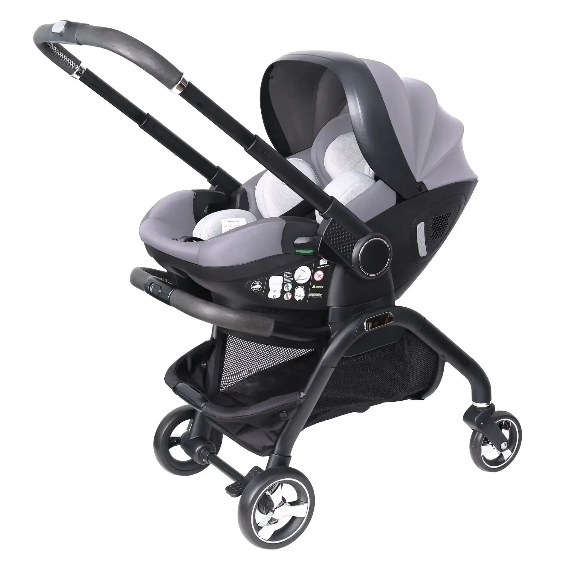 Cochecito de Bebé 4 en 1 Multifuncional, Asiento de Coche Ligero, Cochecito de Bebé de Cuatro Ruedas, Cochecito de Bebé de Lujo de Dos Vías