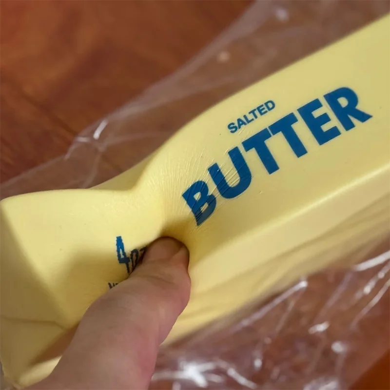 5/1PCS Juguete antiestrés elástico blando con forma de barra de mantequilla, juguete de queso para aliviar el estrés, juego de descompresión, juguete de broma para apretar para aliviar la ansiedad