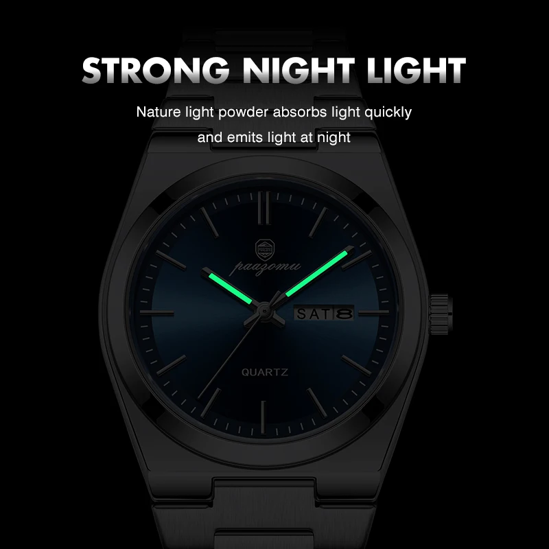 Reloj de cuarzo ultrafino PAAZOMU para hombre y mujer, estilo minimalista, resistente al agua, luminoso, correa cómoda, regalo diario para la oficina