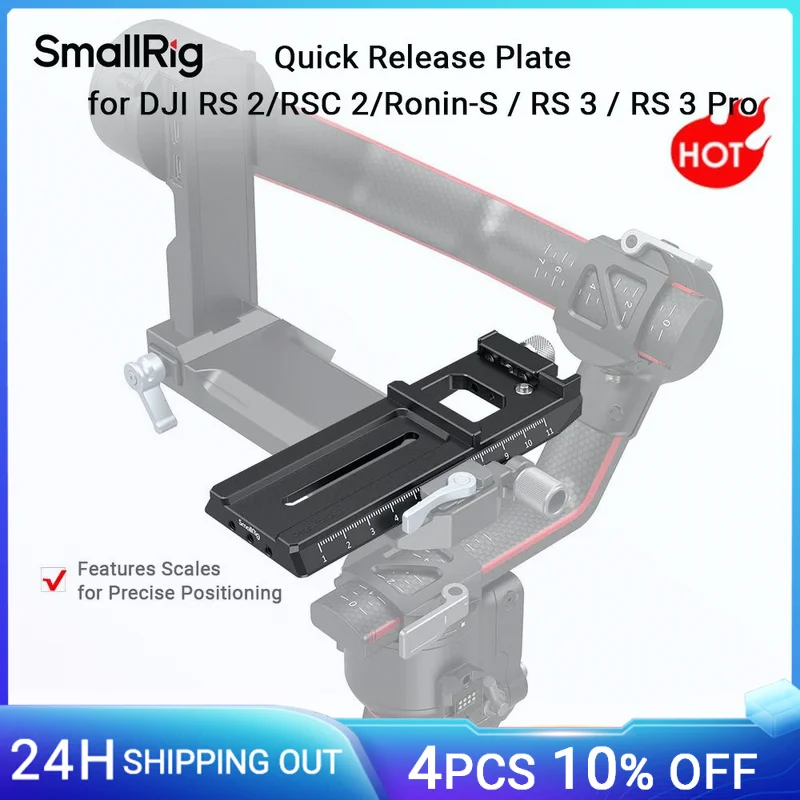 Placa de liberación rápida SmallRig con Arca-Swiss para DJI RS3 /RS3 Pro/ RS2/RSC2/Ronin-S/RS4 Pro Switch entre trípodes y cardán 3061