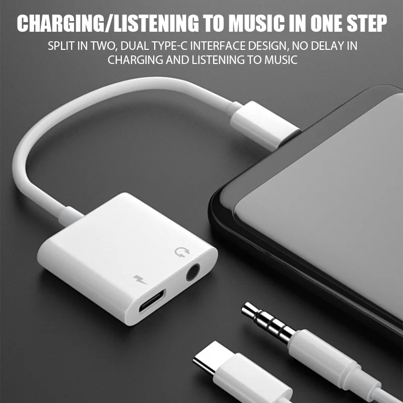 Adaptador OTG para conector de auriculares tipo C a 3,5mm para iPhone 15 Pro, cargador rápido para Samsung Xiaomi One Plus, Cable auxiliar con conector USB C