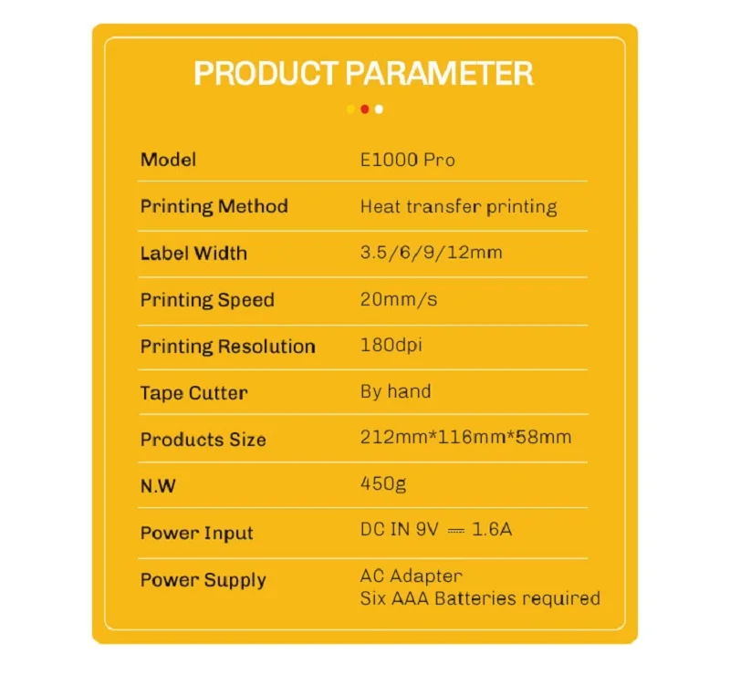 Impresora de Etiquetas Portátil E1000PRO con Tubo AHS231 631 Compatible con la Máquina de Etiquetas de Mano Brother Ptouch, Etiquetadora Industrial