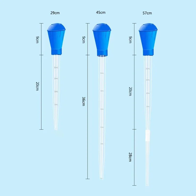 Herramienta de limpieza para acuario, pipeta, bomba de sifón, cambiador de agua, accesorios para acuario con tubo de extensión, 29/45/54cm
