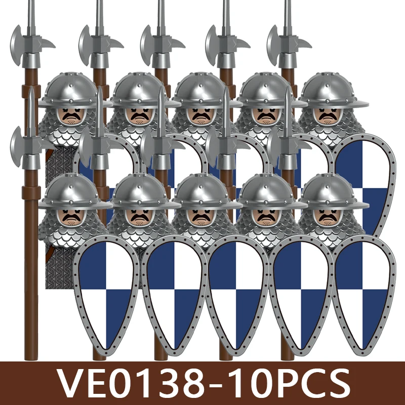 Figuras de Soldados Militares Medievales, Bloques de Construcción del Ejército, Castillo, Caballero, Cruzados, Comandante, Guerrero, Accesorios de Armadura, Ladrillos, Juguetes