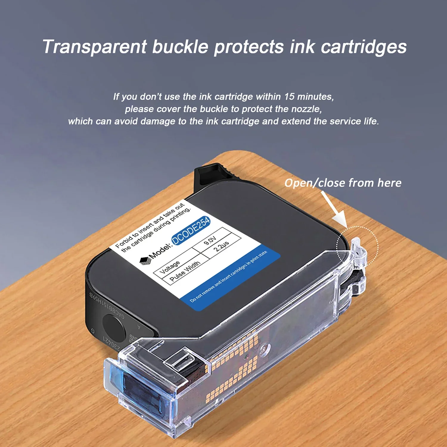 DCODE254 Original 25,4mm impresora de inyección de tinta térmica portátil cartucho de tinta solvente de secado rápido impresora de mano sin cifrado tinta negra