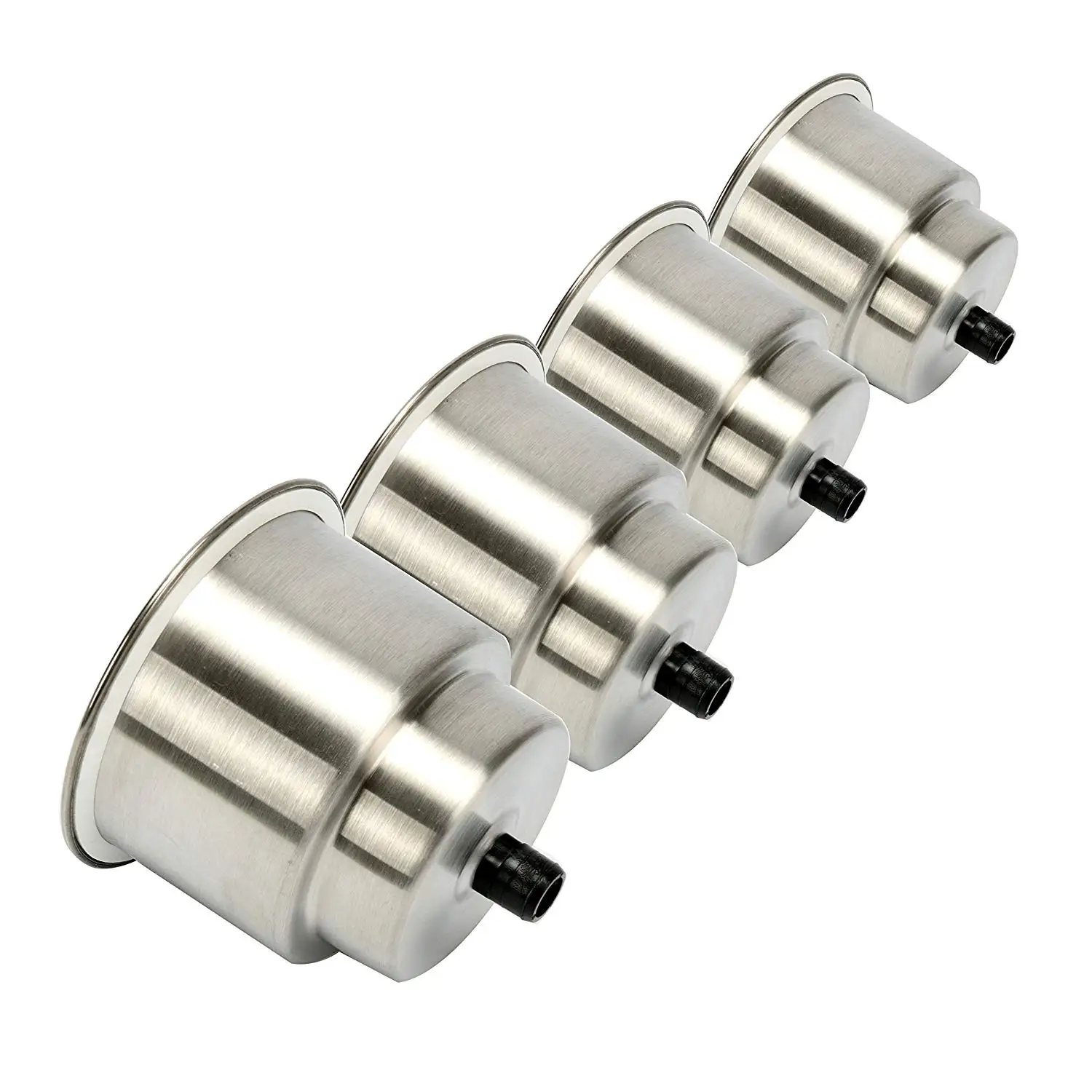 4X soporte para bebidas con forma de taza empotrada de acero inoxidable para barco marino con portavasos de drenaje