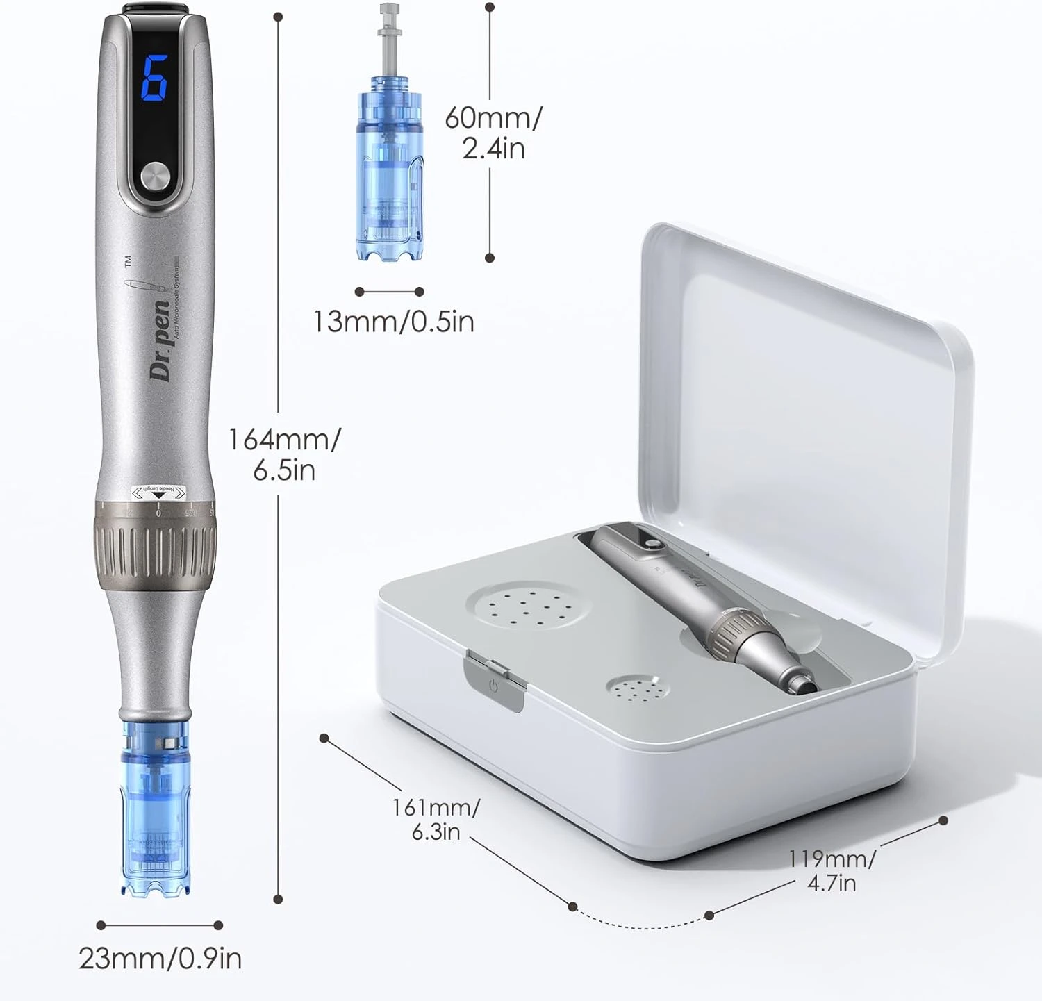 Dr.pen M8S con 32 Cartuchos de Agujas, Longitud de Agujas 0.25mm, Derma Pen
